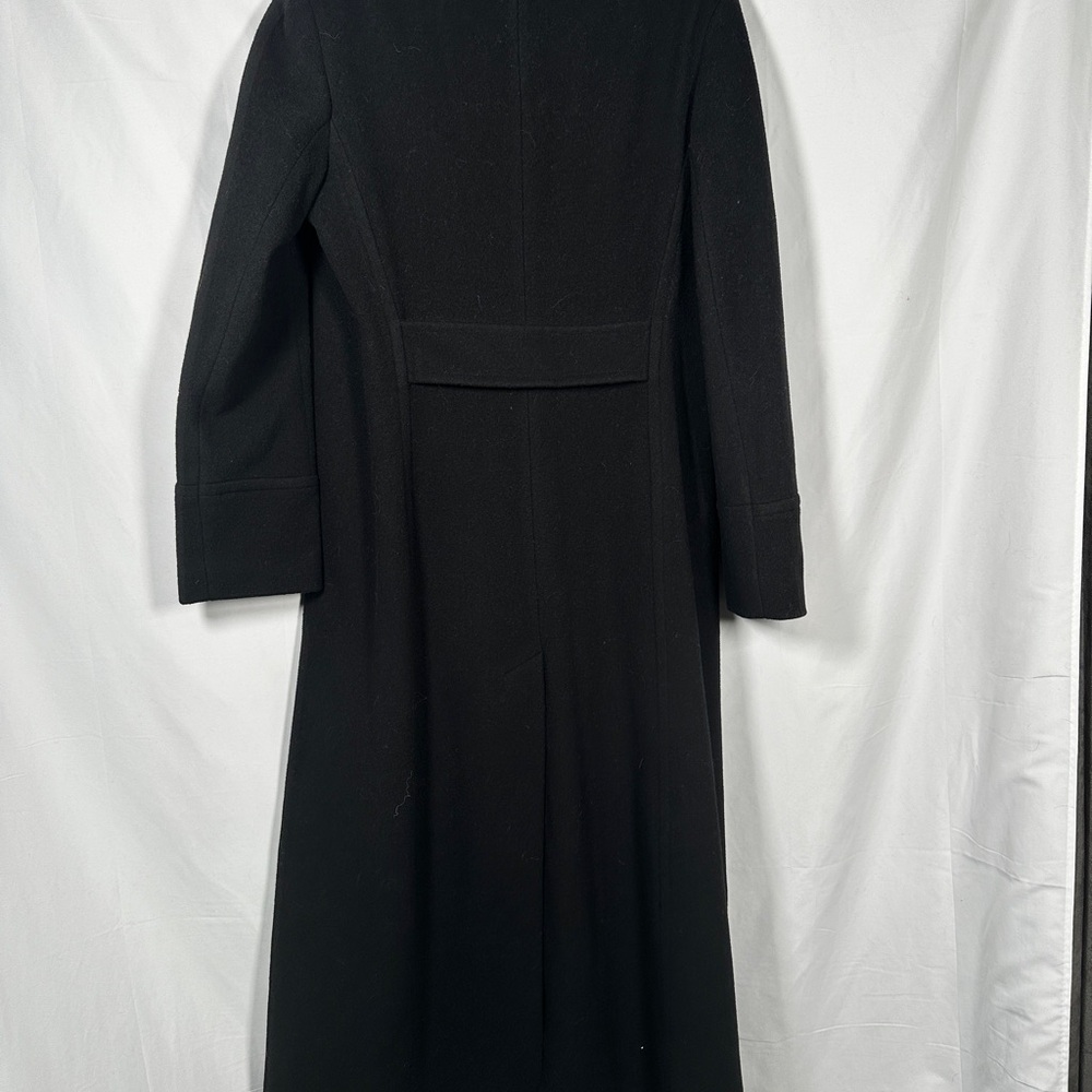 Steve By Searle Long Wool Cashmere Overcoat Black Size 10 - Picture 6 of 12